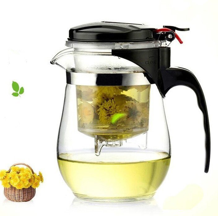 Théière fleur de thé verre borosilicate 500ml couvercle amovible sans  filtre - Escale Sensorielle