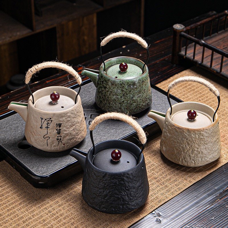 Théière Japonaise en Céramique Vintage Vert